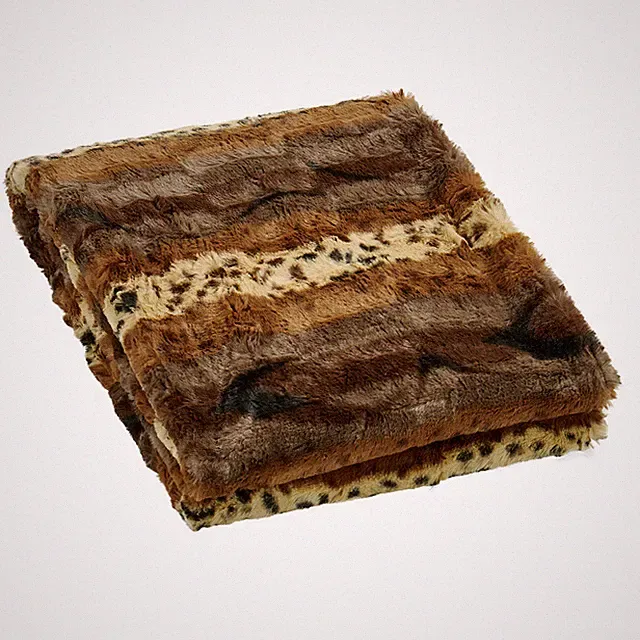 Brushed Leopard Print Faux Fur Throw Blanket – Double-Sided Heavy Soft & Warm