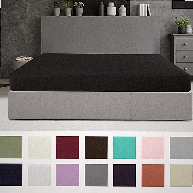Brushed Microfiber Sheet Mattress Protector Cover Solid