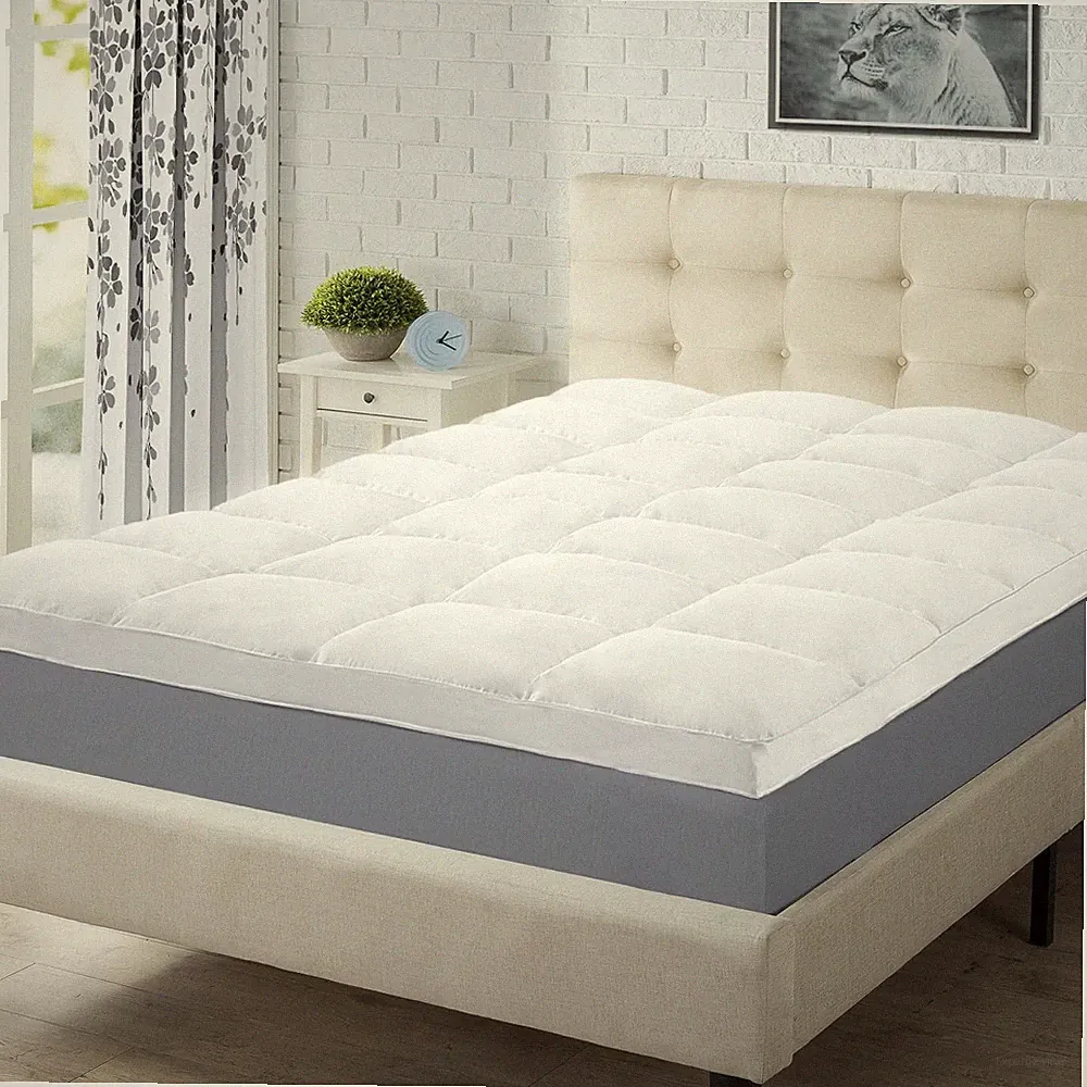 Down Alternative Machine Washable Brushed Microfiber Mattress Topper, 2 Inch
