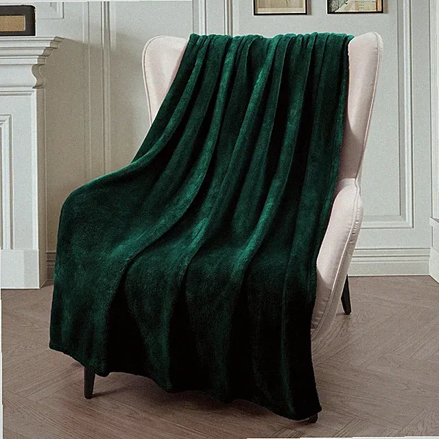 Extra Large Fleece Throw Blanket for Couch Sofa 300GSM Super Soft and Warm Bla