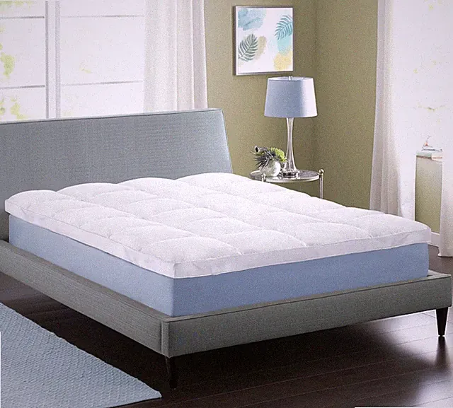 Fluffy Cooling Mattress Topper, 2" Plush Pillow Top, California King, White