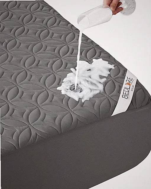 Gray Waterproof Mattress Protector Deep Pocket Fitted Brushed Microfiber Cover