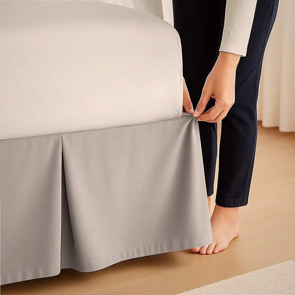 Luxury Hotel Quality Bed Skirt Brushed Microfiber Pleated Tailored Dust Ruffle