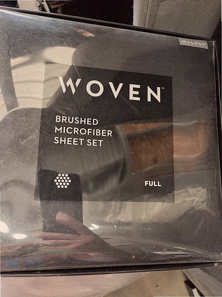 Malouf Brushed Microfiber Full Black Sheet Set Woven