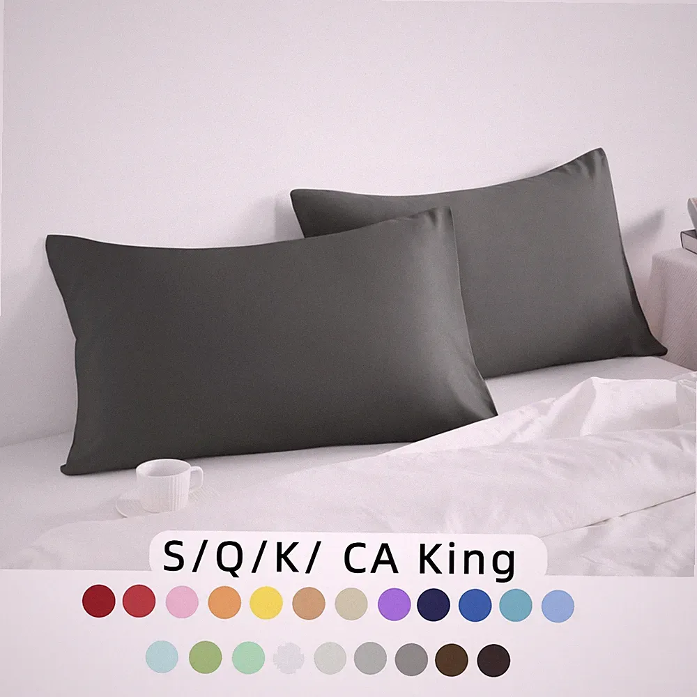 Pack of 2 Ultra Soft Brushed Microfiber Pillowcases, Hotel Quality, 32 Colors