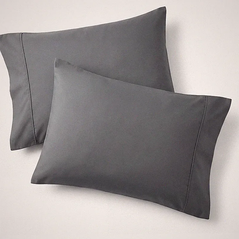 Pillow Cases Queen Set of 2 Dark Grey Double Brushed Microfiber Pillowcases