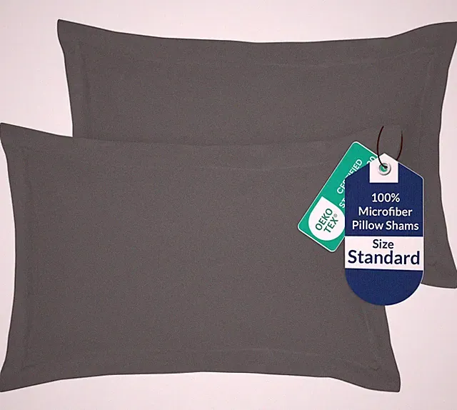 Pillow Shams 2 Pack Standard Size 20x26 Inch- Brushed 1800 Microfiber - Bed P...