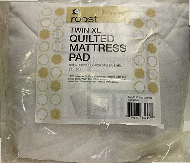 Roost Quilted Mattress Pad Twin XL 39X80 in Waterproof 100% Brushed Microfiber