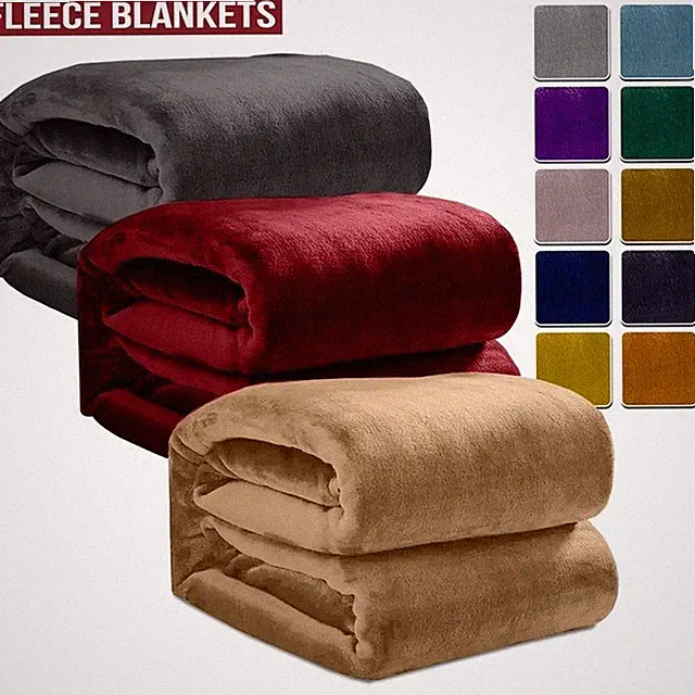 Soft Reversible fleece blanket throw for sofa Couch bedding blanket Twin Queen