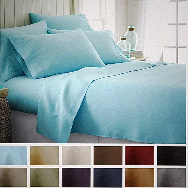 Softest Brushed Microfiber 6PC Bed Sheets Set With Deep Pocket by Kaycie Gray