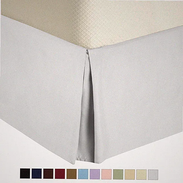 Solid Bed Skirts Brushed Microfiber Pleated Tailored Bedskirt with Split Corners