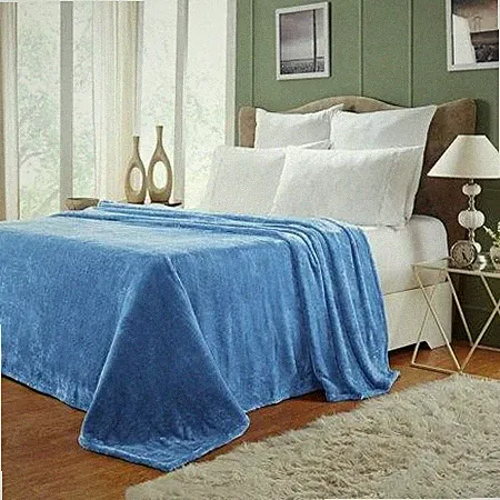 Superior Microfiber Fluffy All-Season Blue Full/Queen Fleece Blanket