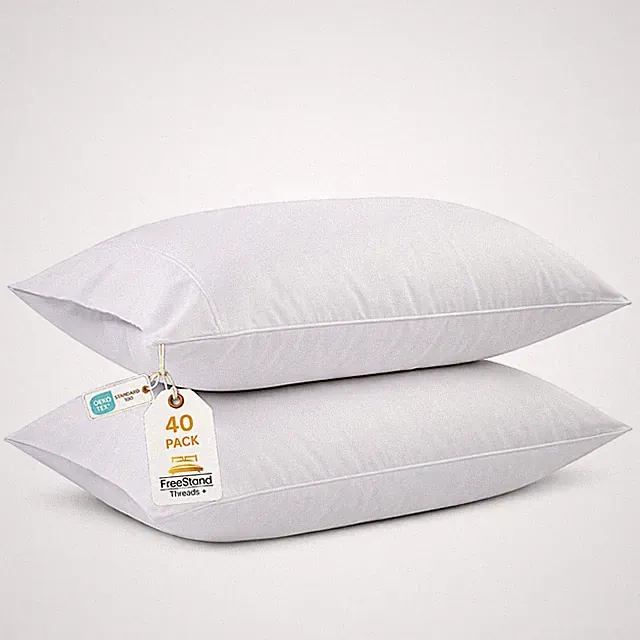 Threads+ King Pillowcases, 40 x 20– Soft, 100 GSM Microfiber (40 Pack White)