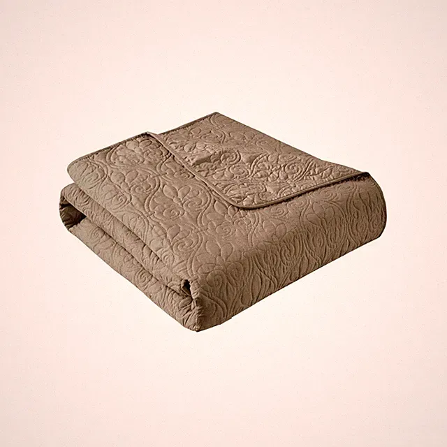 Throw Blanket - Reversible Damask Quilting Design, Soft Pre-washed Microfiber, C