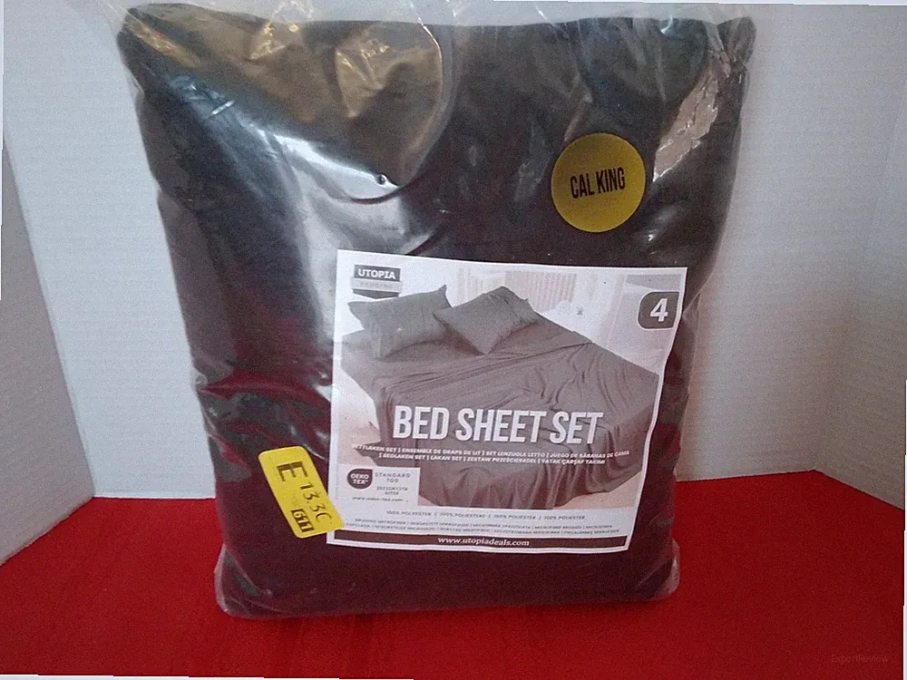 Utopia Bedding CAL King Soft Brushed Microfiber BLACK 4 Piece Bed Sheet Set
