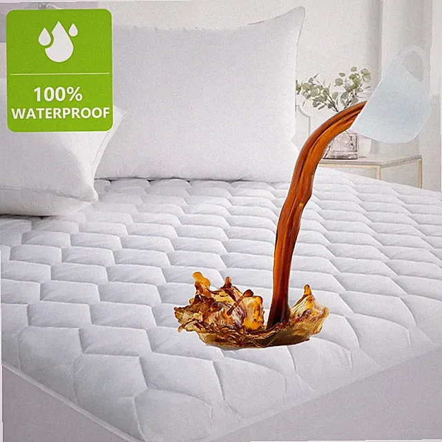 Waterproof Mattress Pad Cooling Breathable Protector Deep Pocket Mattress Topper