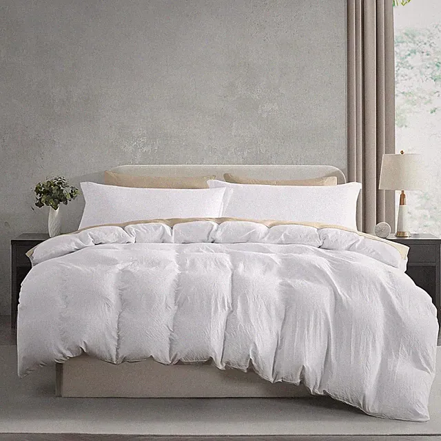 White Duvet Cover Queen Size - Soft Double Brushed Queen Duvet Cover Set, 3 Piec